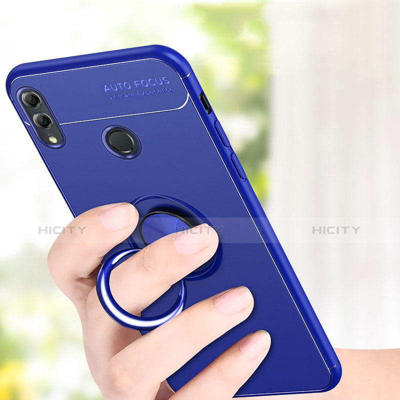 Custodia Silicone Ultra Sottile Morbida Cover con Magnetico Anello Supporto per Huawei Honor 10 Lite