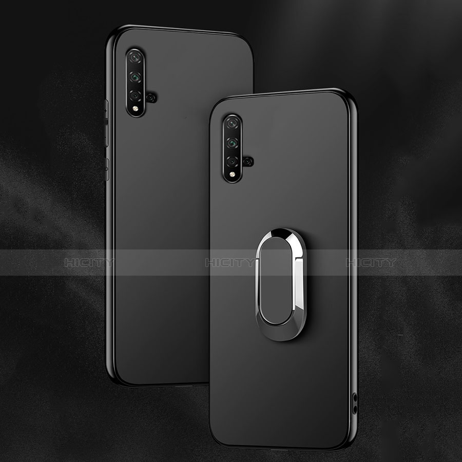 Custodia Silicone Ultra Sottile Morbida Cover con Magnetico Anello Supporto per Huawei Honor 20