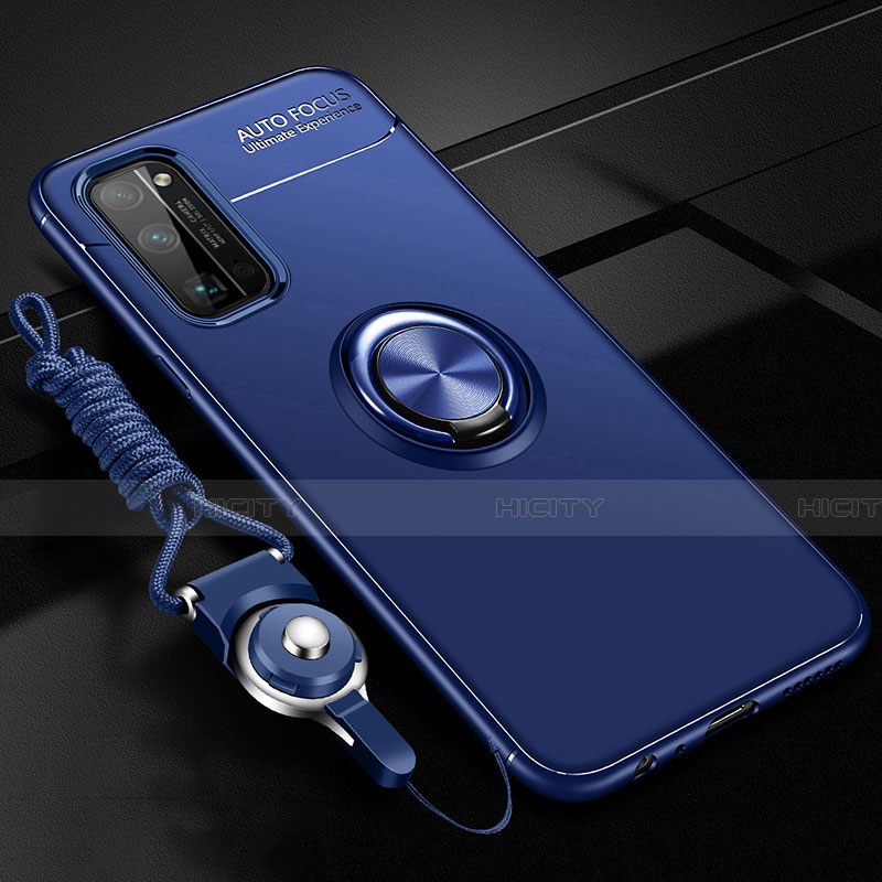 Custodia Silicone Ultra Sottile Morbida Cover con Magnetico Anello Supporto per Huawei Honor 30 Pro+ Plus Blu