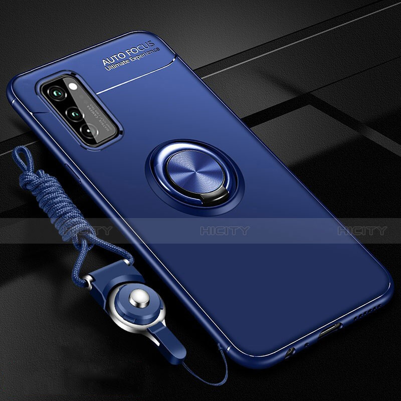 Custodia Silicone Ultra Sottile Morbida Cover con Magnetico Anello Supporto per Huawei Honor V30 Pro 5G Blu