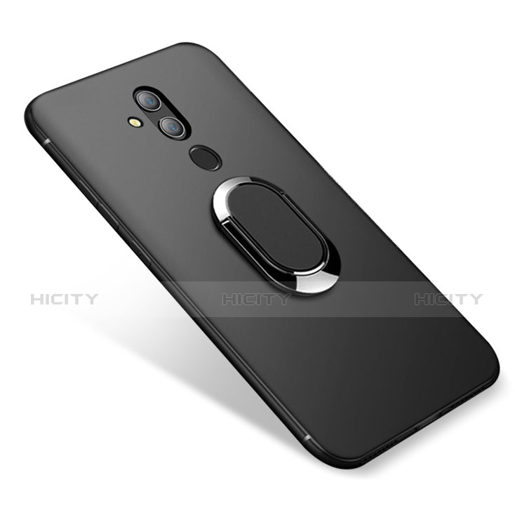 Custodia Silicone Ultra Sottile Morbida Cover con Magnetico Anello Supporto per Huawei Maimang 7 Nero