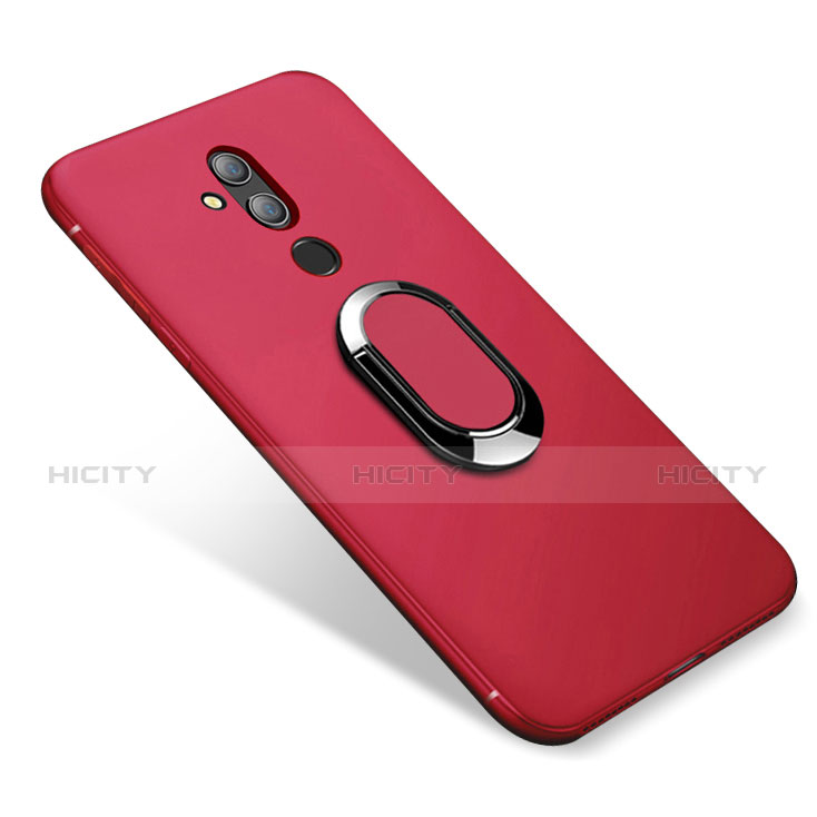 Custodia Silicone Ultra Sottile Morbida Cover con Magnetico Anello Supporto per Huawei Maimang 7 Rosso