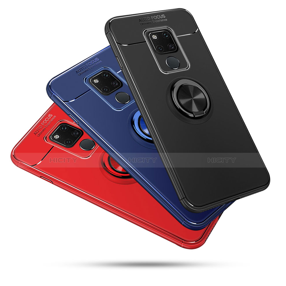 Custodia Silicone Ultra Sottile Morbida Cover con Magnetico Anello Supporto per Huawei Mate 20