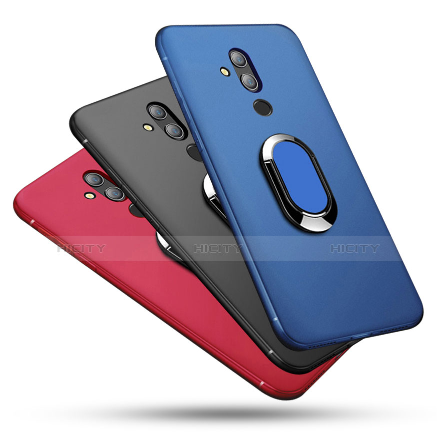 Custodia Silicone Ultra Sottile Morbida Cover con Magnetico Anello Supporto per Huawei Mate 20 Lite