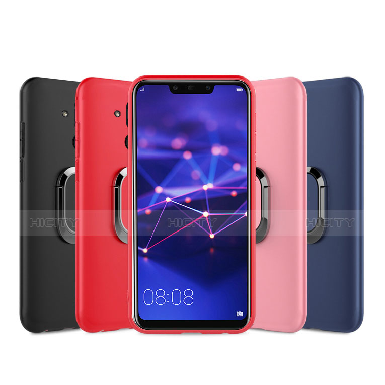 Custodia Silicone Ultra Sottile Morbida Cover con Magnetico Anello Supporto per Huawei Mate 20 Lite