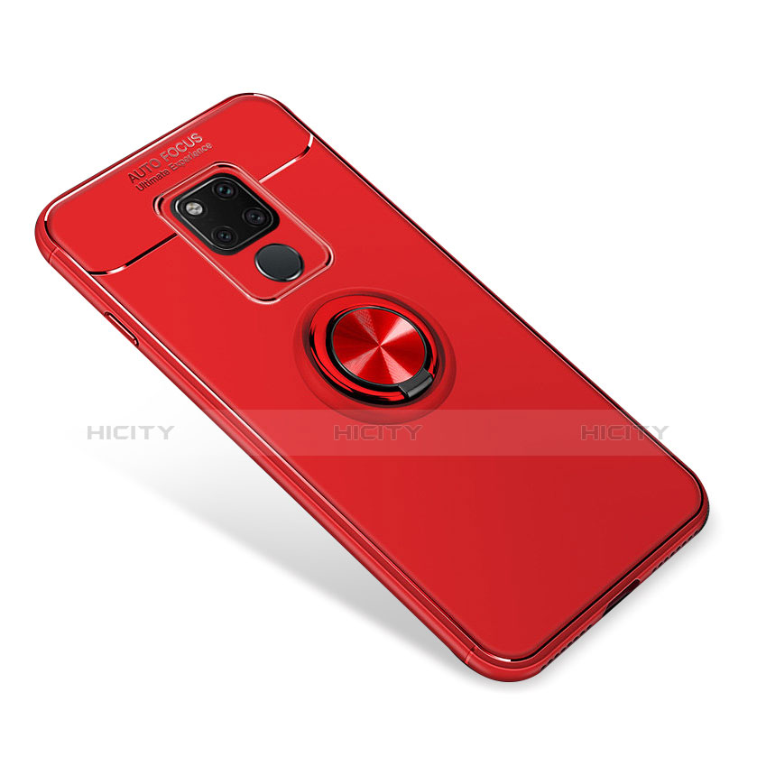 Custodia Silicone Ultra Sottile Morbida Cover con Magnetico Anello Supporto per Huawei Mate 20 Rosso