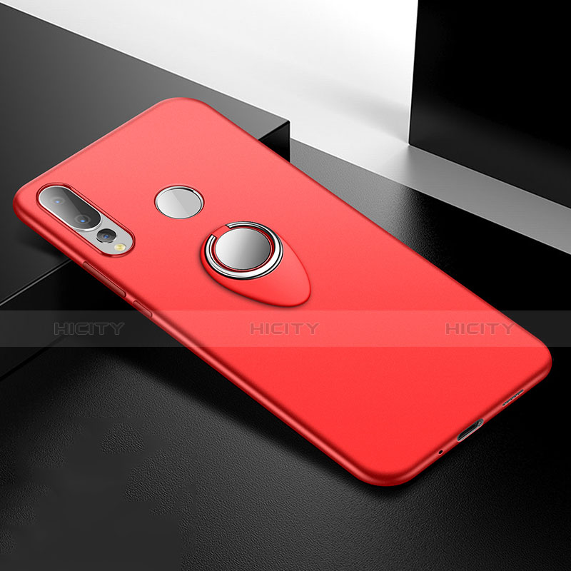 Custodia Silicone Ultra Sottile Morbida Cover con Magnetico Anello Supporto per Huawei Nova 4 Rosso