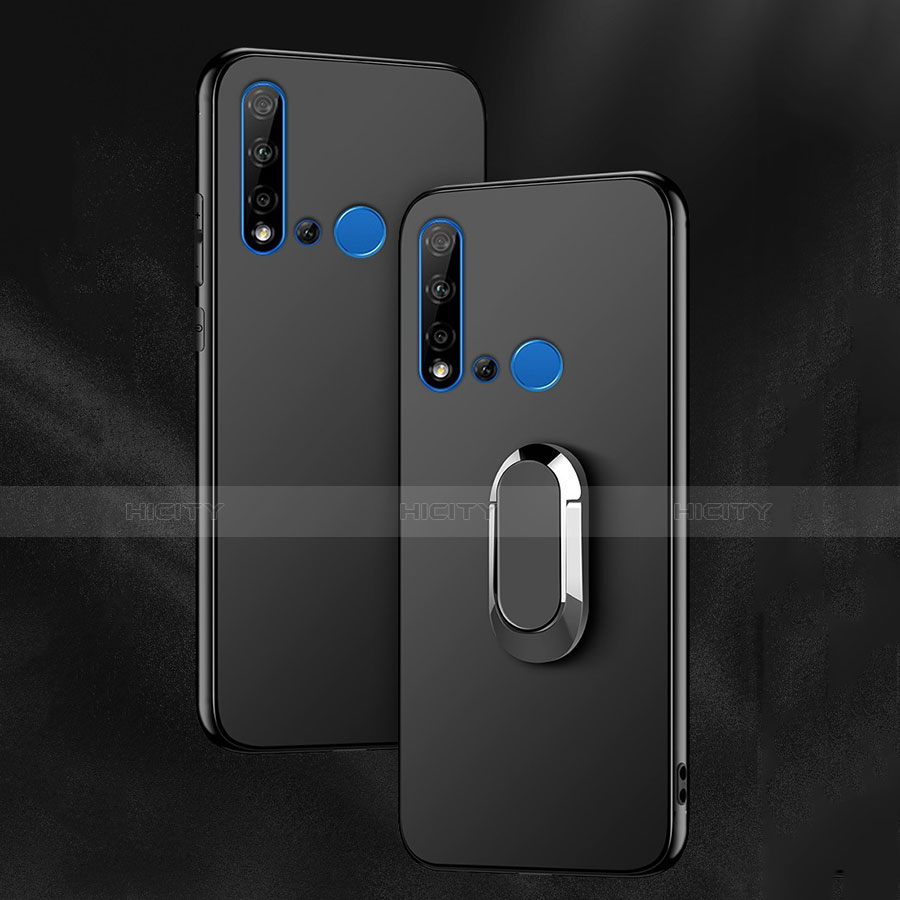 Custodia Silicone Ultra Sottile Morbida Cover con Magnetico Anello Supporto per Huawei Nova 5i