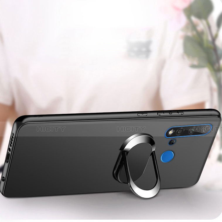 Custodia Silicone Ultra Sottile Morbida Cover con Magnetico Anello Supporto per Huawei Nova 5i