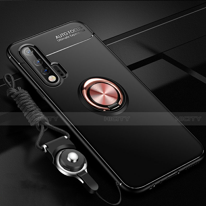Custodia Silicone Ultra Sottile Morbida Cover con Magnetico Anello Supporto per Huawei Nova 6