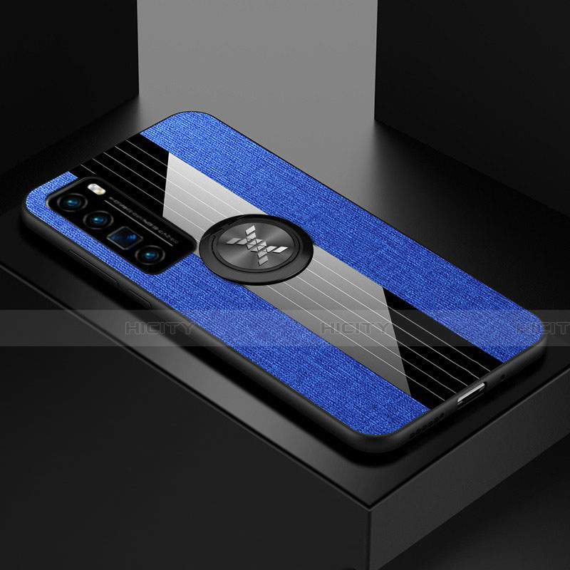 Custodia Silicone Ultra Sottile Morbida Cover con Magnetico Anello Supporto per Huawei Nova 7 Pro 5G Blu