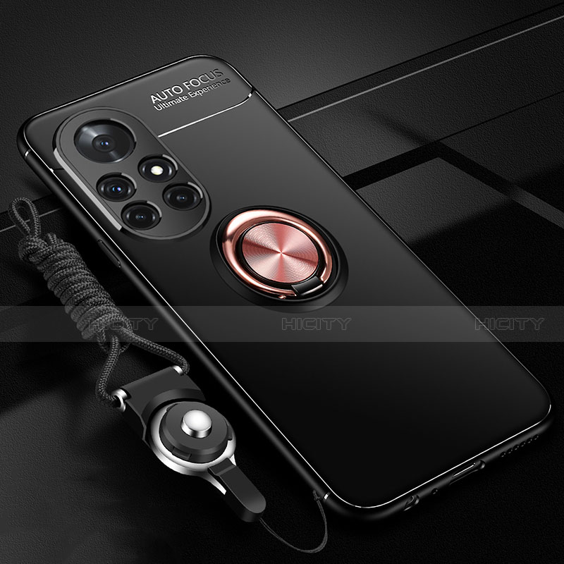 Custodia Silicone Ultra Sottile Morbida Cover con Magnetico Anello Supporto per Huawei Nova 8 Pro 5G