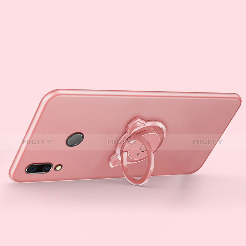 Custodia Silicone Ultra Sottile Morbida Cover con Magnetico Anello Supporto per Huawei P Smart (2019)