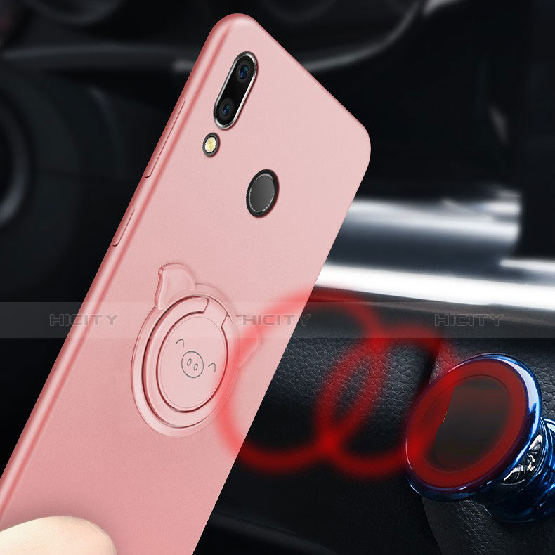 Custodia Silicone Ultra Sottile Morbida Cover con Magnetico Anello Supporto per Huawei P Smart (2019)