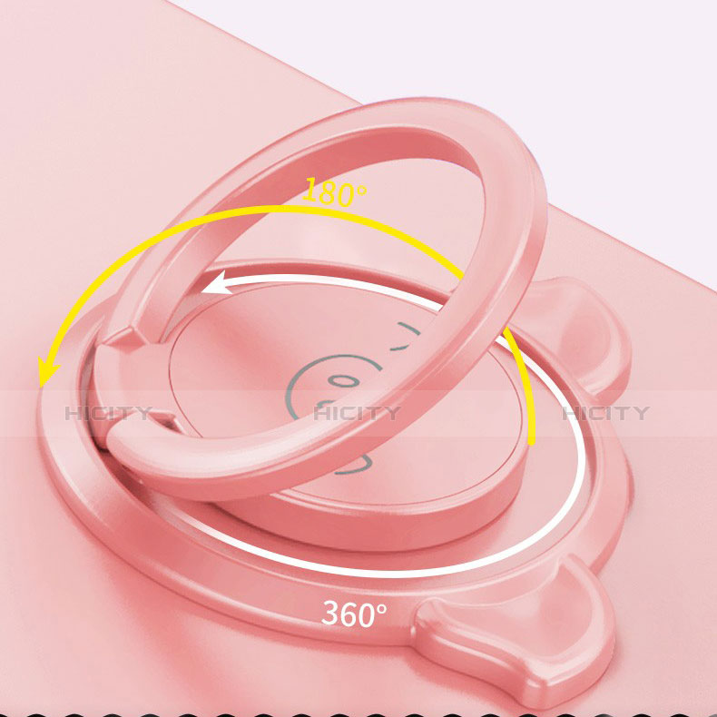 Custodia Silicone Ultra Sottile Morbida Cover con Magnetico Anello Supporto per Huawei P Smart (2019)