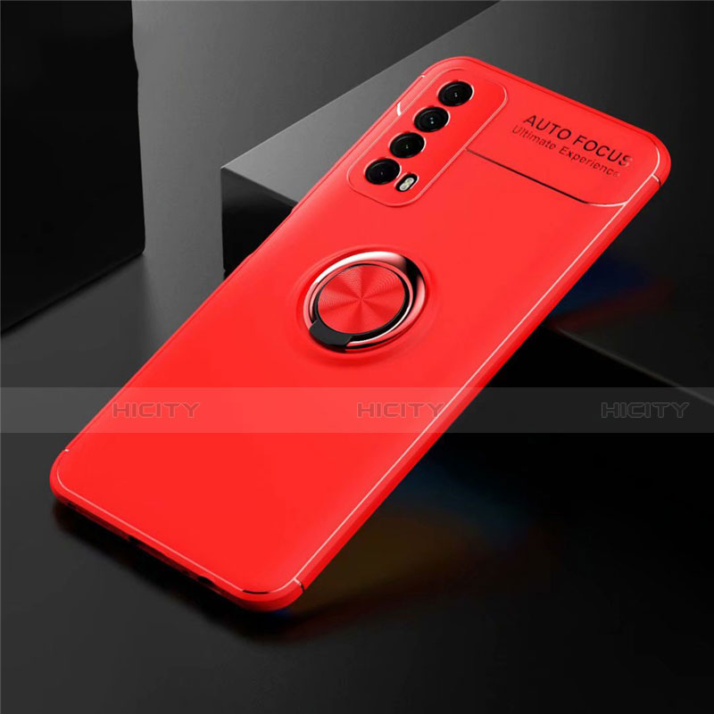 Custodia Silicone Ultra Sottile Morbida Cover con Magnetico Anello Supporto per Huawei P Smart (2021)