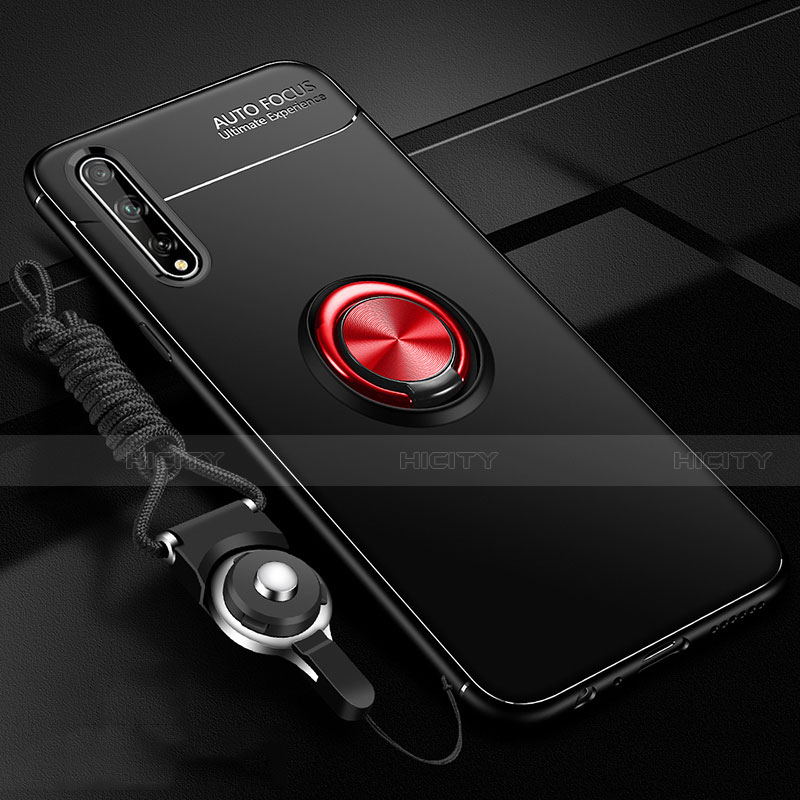 Custodia Silicone Ultra Sottile Morbida Cover con Magnetico Anello Supporto per Huawei Y8p