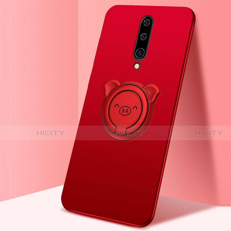 Custodia Silicone Ultra Sottile Morbida Cover con Magnetico Anello Supporto per OnePlus 8