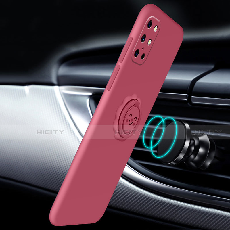 Custodia Silicone Ultra Sottile Morbida Cover con Magnetico Anello Supporto per OnePlus 8T 5G