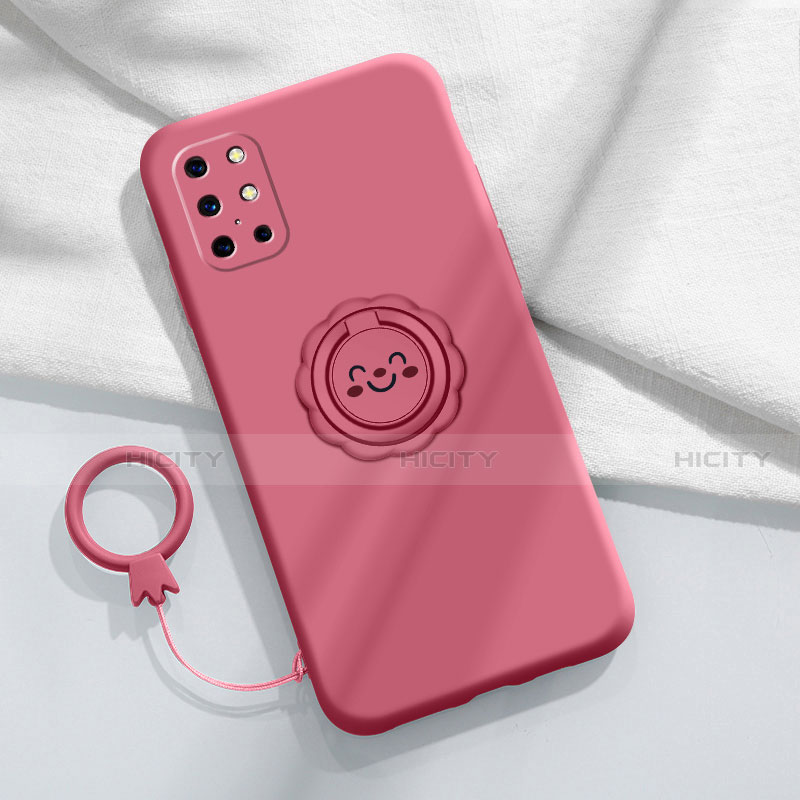 Custodia Silicone Ultra Sottile Morbida Cover con Magnetico Anello Supporto per OnePlus 8T 5G