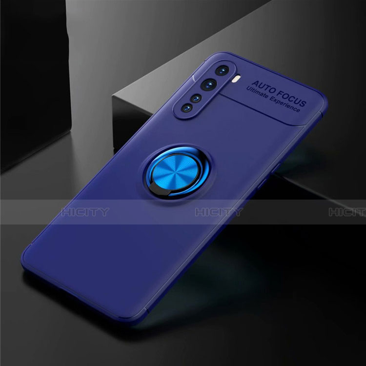 Custodia Silicone Ultra Sottile Morbida Cover con Magnetico Anello Supporto per OnePlus Nord Blu