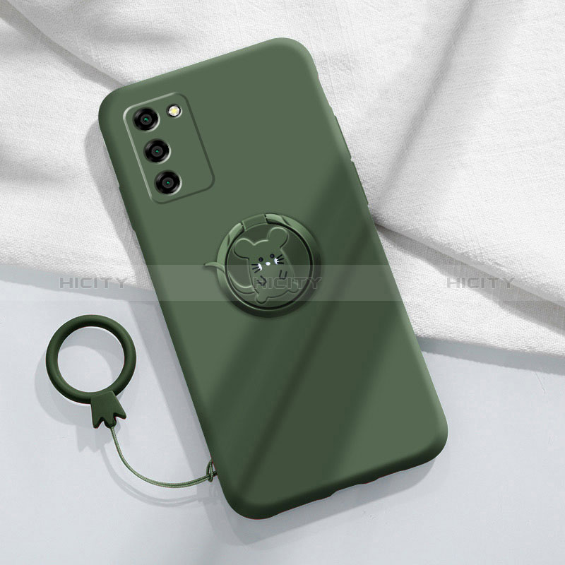 Custodia Silicone Ultra Sottile Morbida Cover con Magnetico Anello Supporto per Oppo A56 5G Verde Notte
