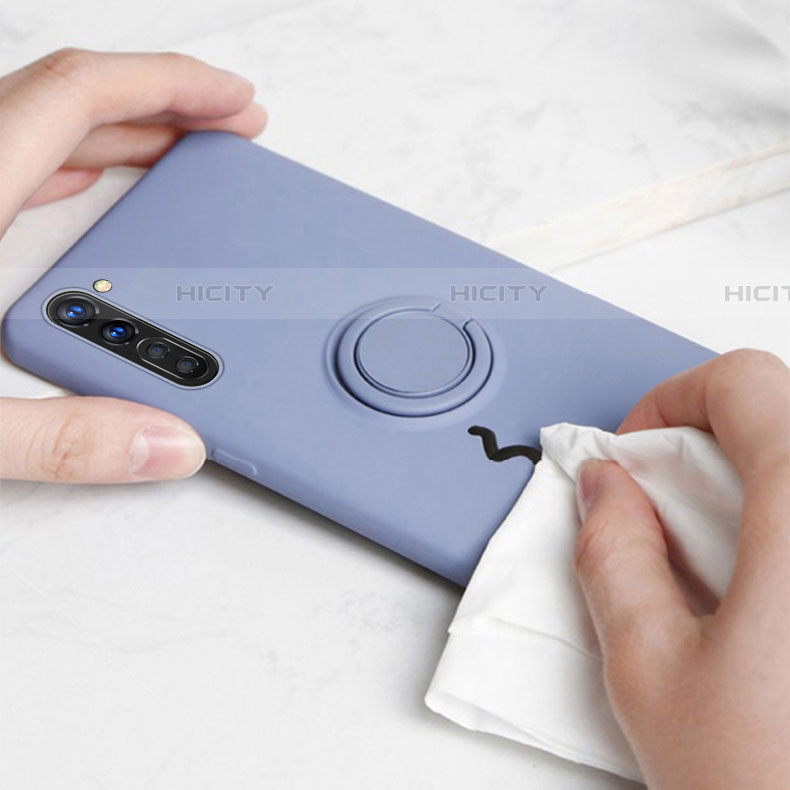 Custodia Silicone Ultra Sottile Morbida Cover con Magnetico Anello Supporto per Oppo Find X2 Lite