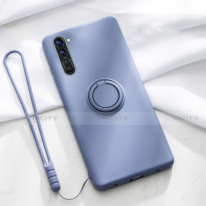 Custodia Silicone Ultra Sottile Morbida Cover con Magnetico Anello Supporto per Oppo K7 5G Grigio