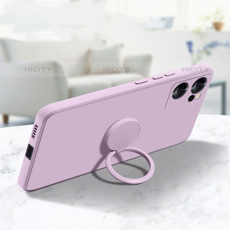 Custodia Silicone Ultra Sottile Morbida Cover con Magnetico Anello Supporto per Oppo Reno7 SE 5G