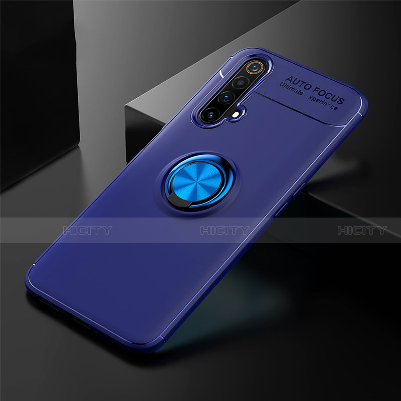 Custodia Silicone Ultra Sottile Morbida Cover con Magnetico Anello Supporto per Realme X3 Blu