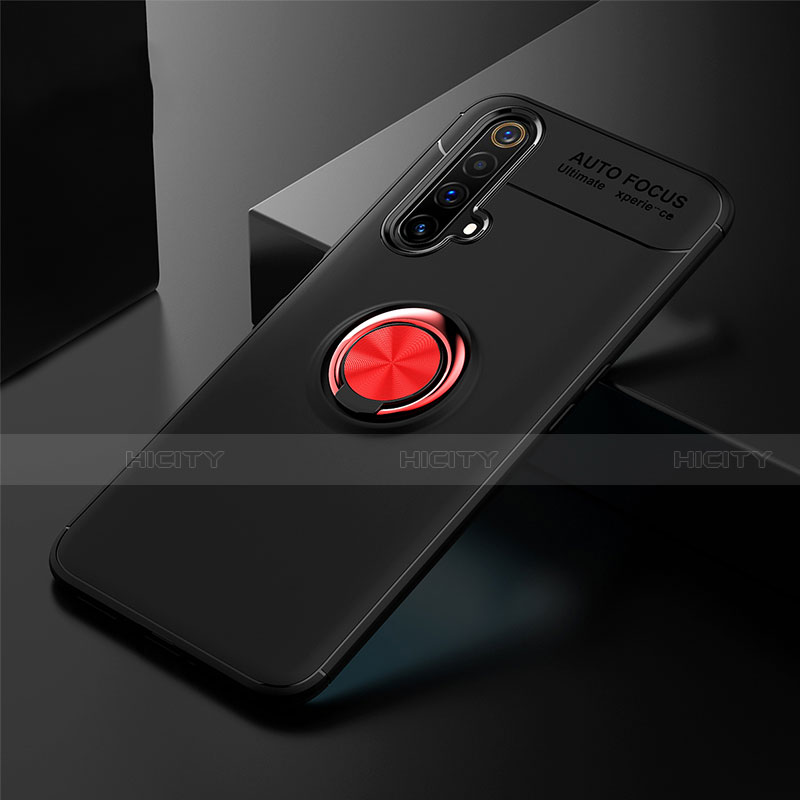 Custodia Silicone Ultra Sottile Morbida Cover con Magnetico Anello Supporto per Realme X3 Rosso e Nero