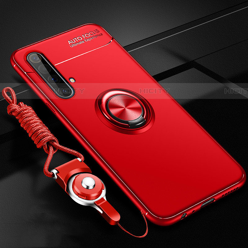 Custodia Silicone Ultra Sottile Morbida Cover con Magnetico Anello Supporto per Realme X3 SuperZoom Rosso