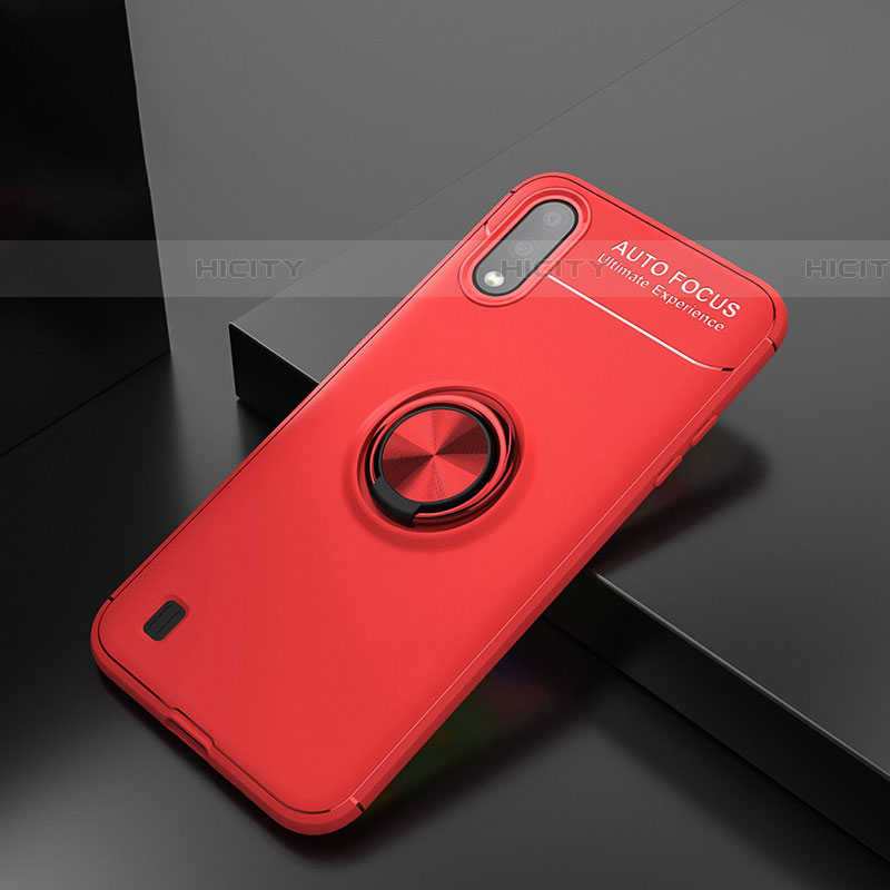 Custodia Silicone Ultra Sottile Morbida Cover con Magnetico Anello Supporto per Samsung Galaxy A01 SM-A015 Rosso