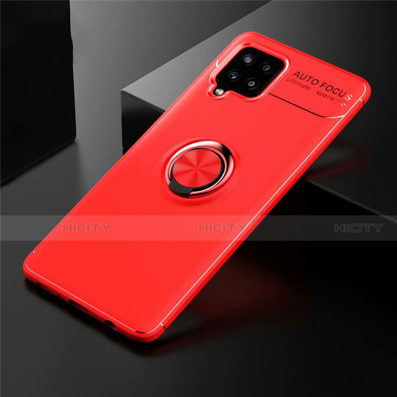 Custodia Silicone Ultra Sottile Morbida Cover con Magnetico Anello Supporto per Samsung Galaxy A42 5G Rosso