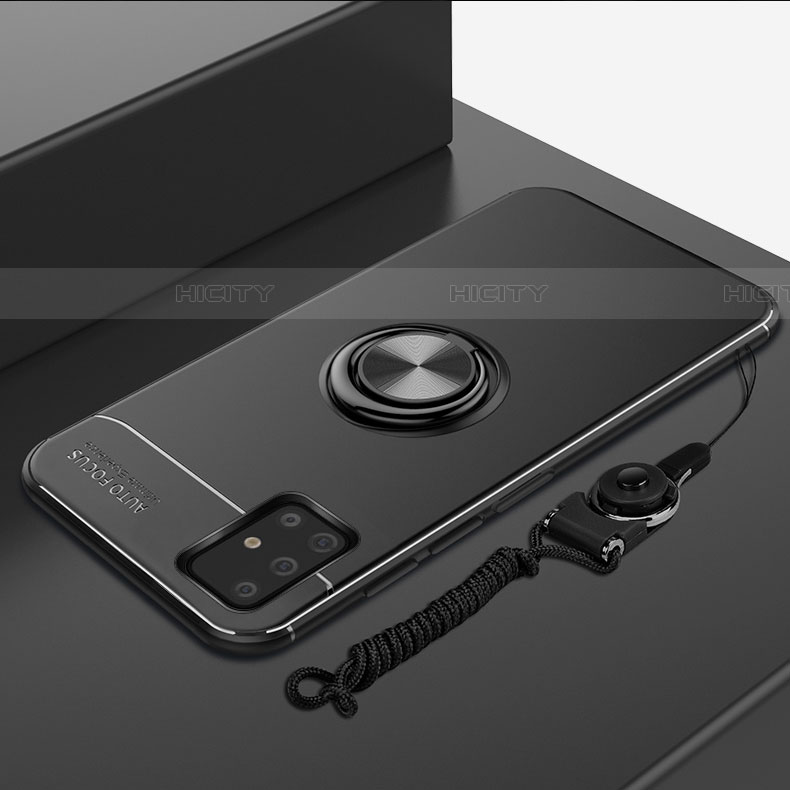 Custodia Silicone Ultra Sottile Morbida Cover con Magnetico Anello Supporto per Samsung Galaxy A51 5G