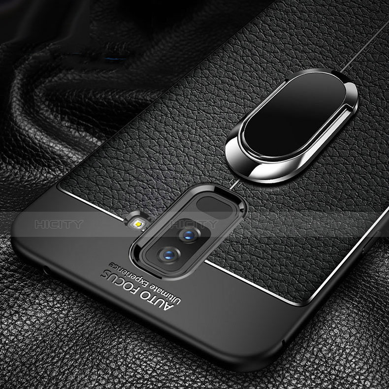 Custodia Silicone Ultra Sottile Morbida Cover con Magnetico Anello Supporto per Samsung Galaxy A6 Plus (2018)