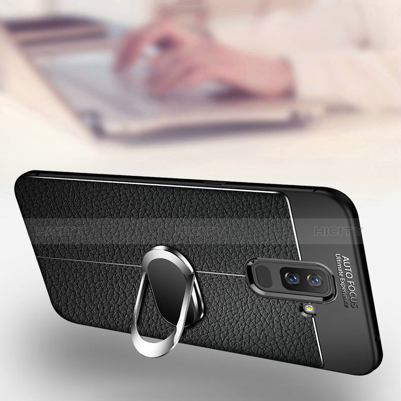 Custodia Silicone Ultra Sottile Morbida Cover con Magnetico Anello Supporto per Samsung Galaxy A6 Plus