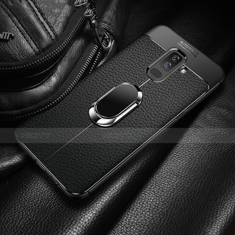 Custodia Silicone Ultra Sottile Morbida Cover con Magnetico Anello Supporto per Samsung Galaxy A6 Plus