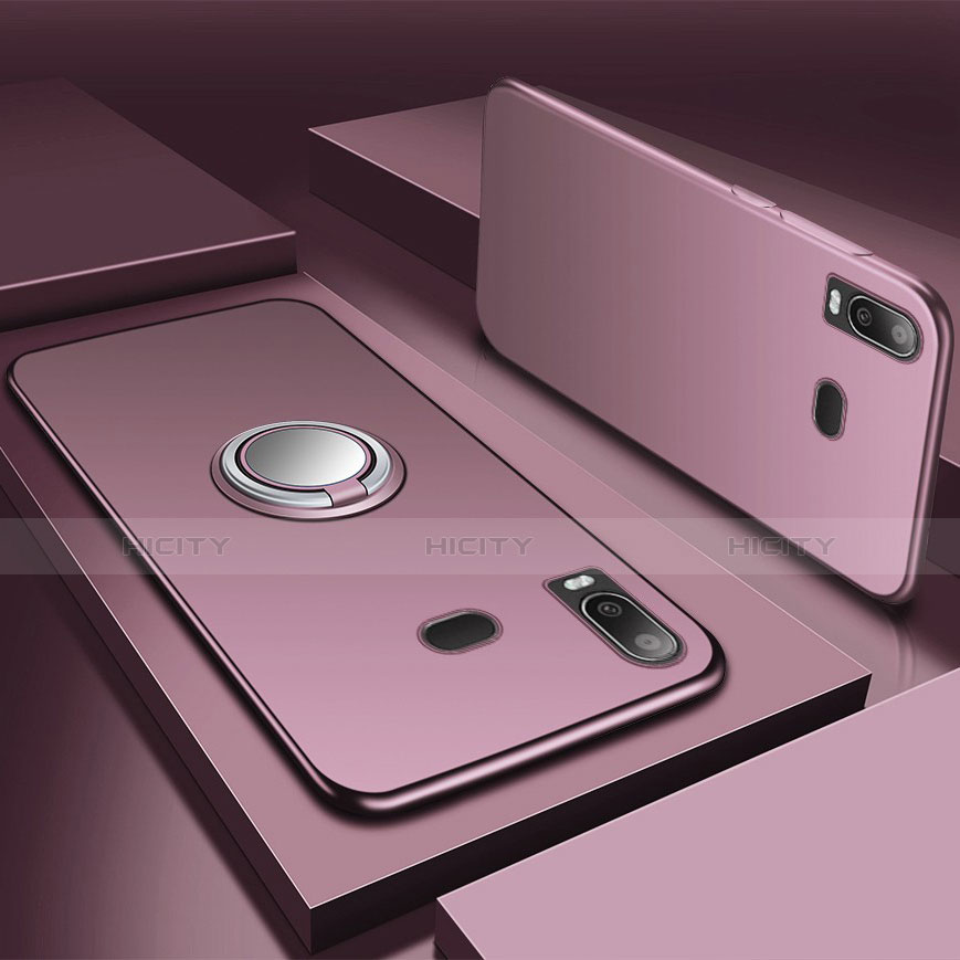 Custodia Silicone Ultra Sottile Morbida Cover con Magnetico Anello Supporto per Samsung Galaxy A6s Oro Rosa