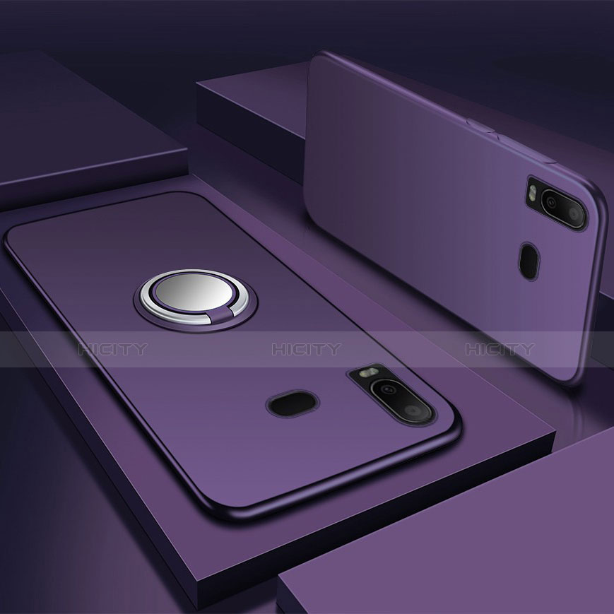 Custodia Silicone Ultra Sottile Morbida Cover con Magnetico Anello Supporto per Samsung Galaxy A6s Viola