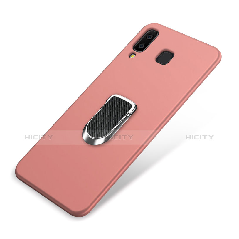 Custodia Silicone Ultra Sottile Morbida Cover con Magnetico Anello Supporto per Samsung Galaxy A9 Star SM-G8850 Rosa