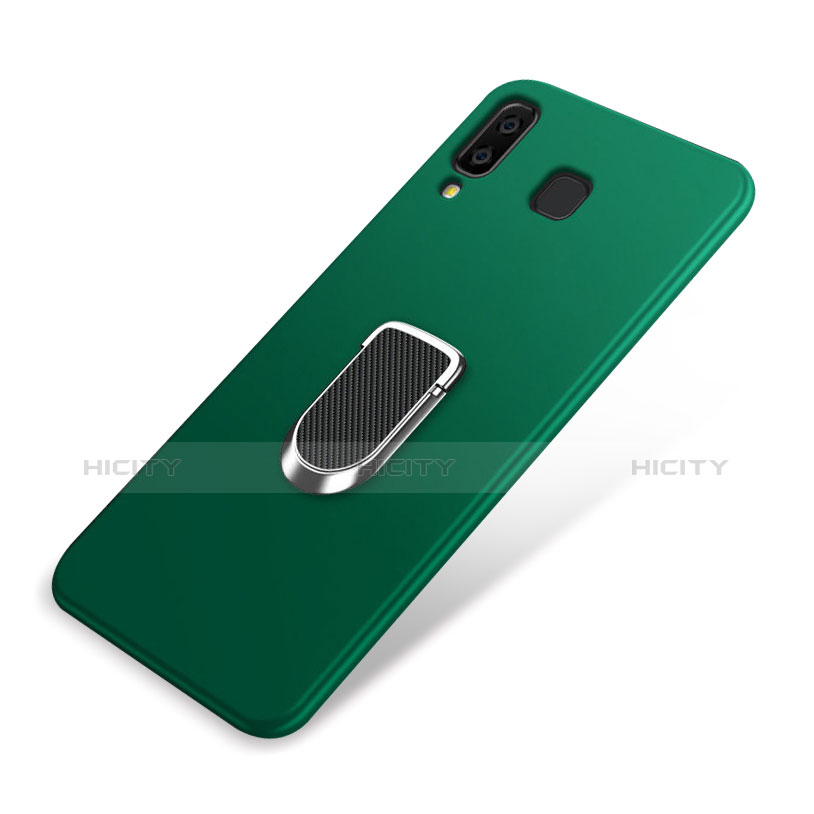 Custodia Silicone Ultra Sottile Morbida Cover con Magnetico Anello Supporto per Samsung Galaxy A9 Star SM-G8850 Verde