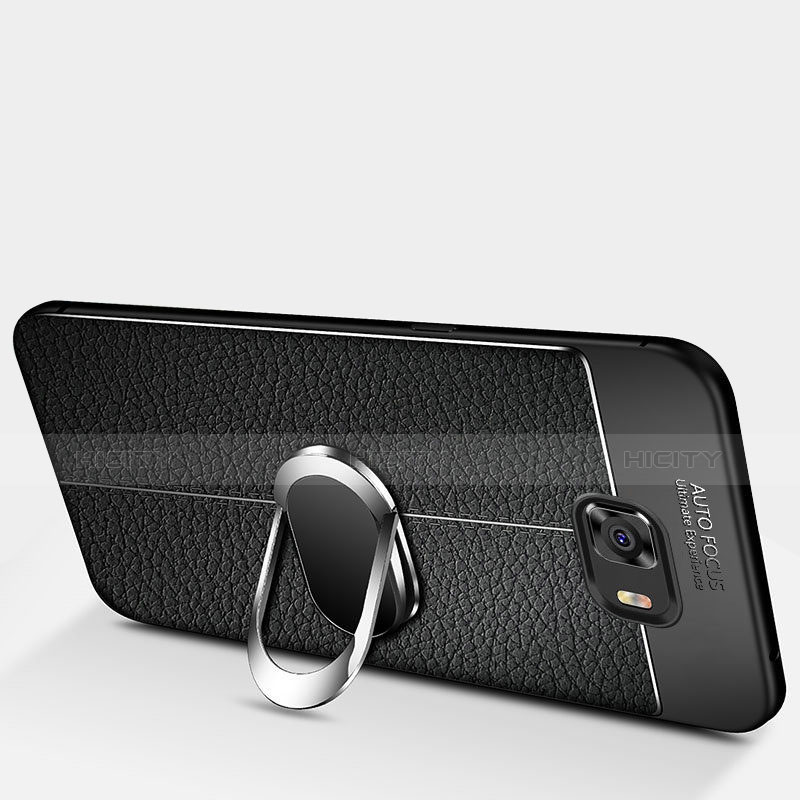 Custodia Silicone Ultra Sottile Morbida Cover con Magnetico Anello Supporto per Samsung Galaxy C9 Pro C9000