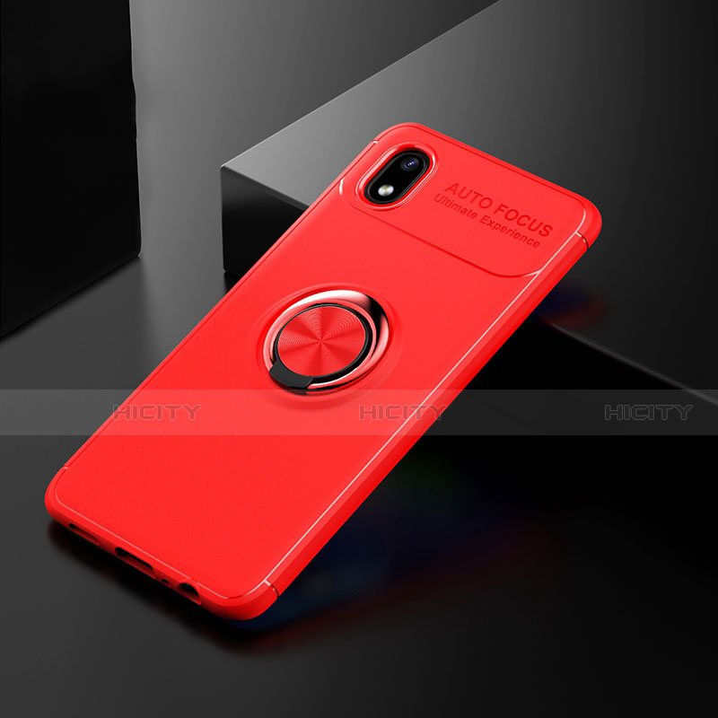 Custodia Silicone Ultra Sottile Morbida Cover con Magnetico Anello Supporto per Samsung Galaxy M01 Core Rosso