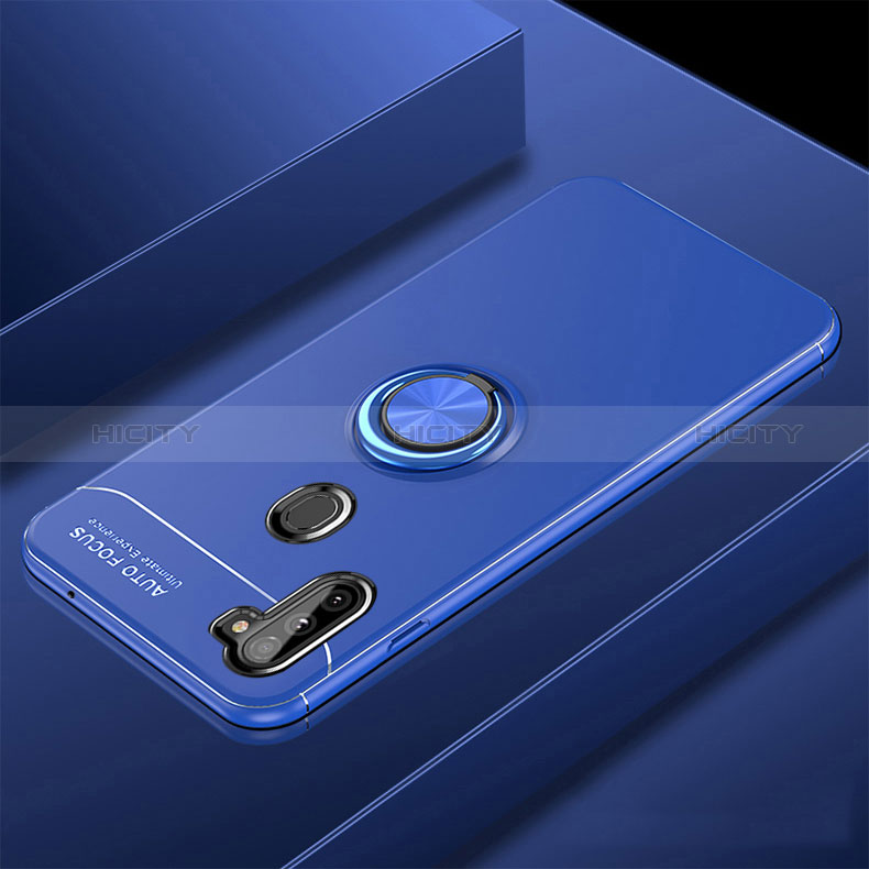 Custodia Silicone Ultra Sottile Morbida Cover con Magnetico Anello Supporto per Samsung Galaxy M11 Blu
