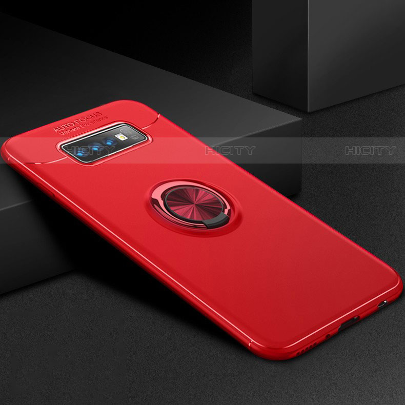 Custodia Silicone Ultra Sottile Morbida Cover con Magnetico Anello Supporto per Samsung Galaxy S10 5G Rosso