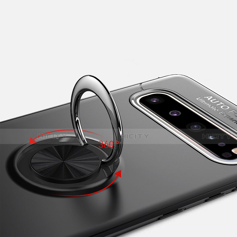 Custodia Silicone Ultra Sottile Morbida Cover con Magnetico Anello Supporto per Samsung Galaxy S10 5G SM-G977B