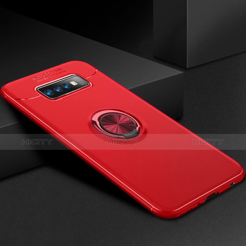 Custodia Silicone Ultra Sottile Morbida Cover con Magnetico Anello Supporto per Samsung Galaxy S10 Rosso