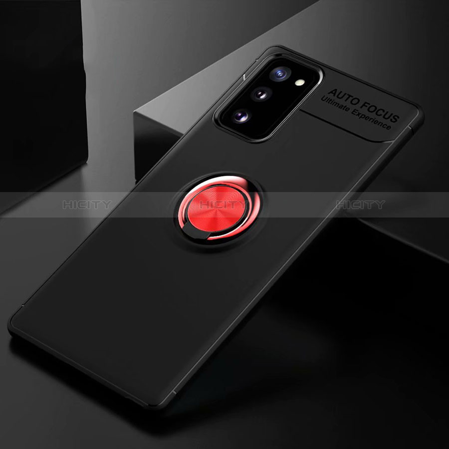 Custodia Silicone Ultra Sottile Morbida Cover con Magnetico Anello Supporto per Samsung Galaxy S20 FE 5G Rosso e Nero