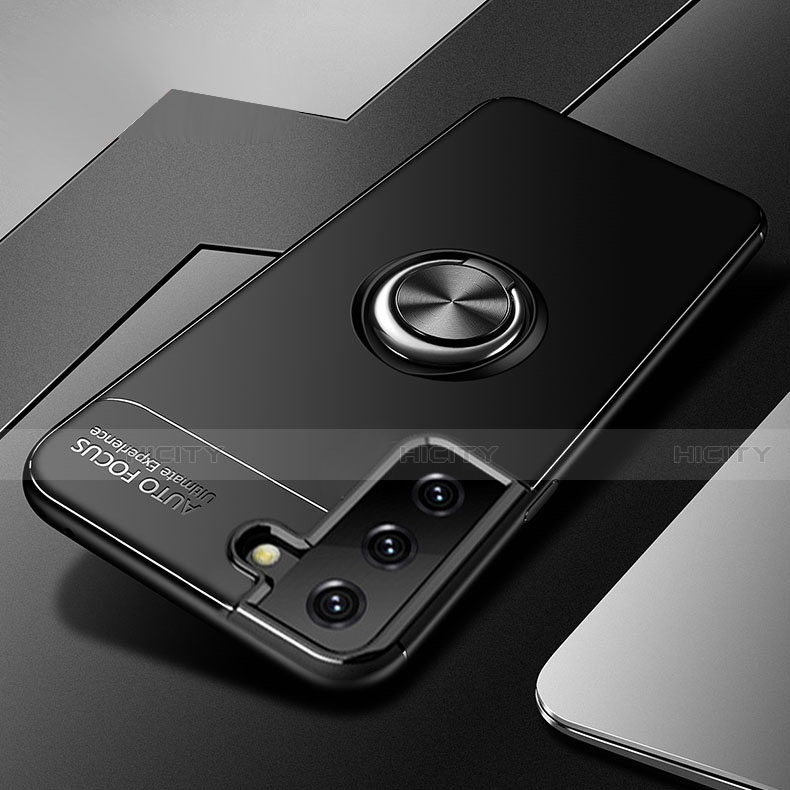 Custodia Silicone Ultra Sottile Morbida Cover con Magnetico Anello Supporto per Samsung Galaxy S21 5G